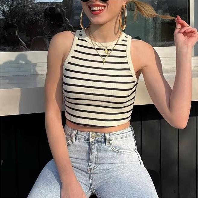 2023 Fashion Trends | Striped Knitted Crop Top