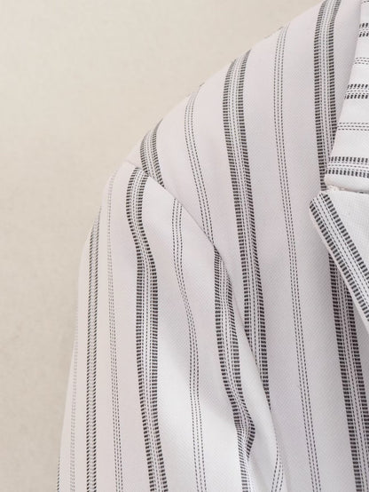 Capsule Wardrobe 2023 | Contemporary Striped White Summer Blazer