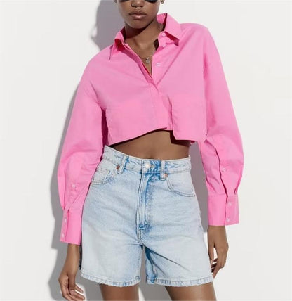 Summer Outfits 2023 | Long Sleeve Chic Crop Top Shirt