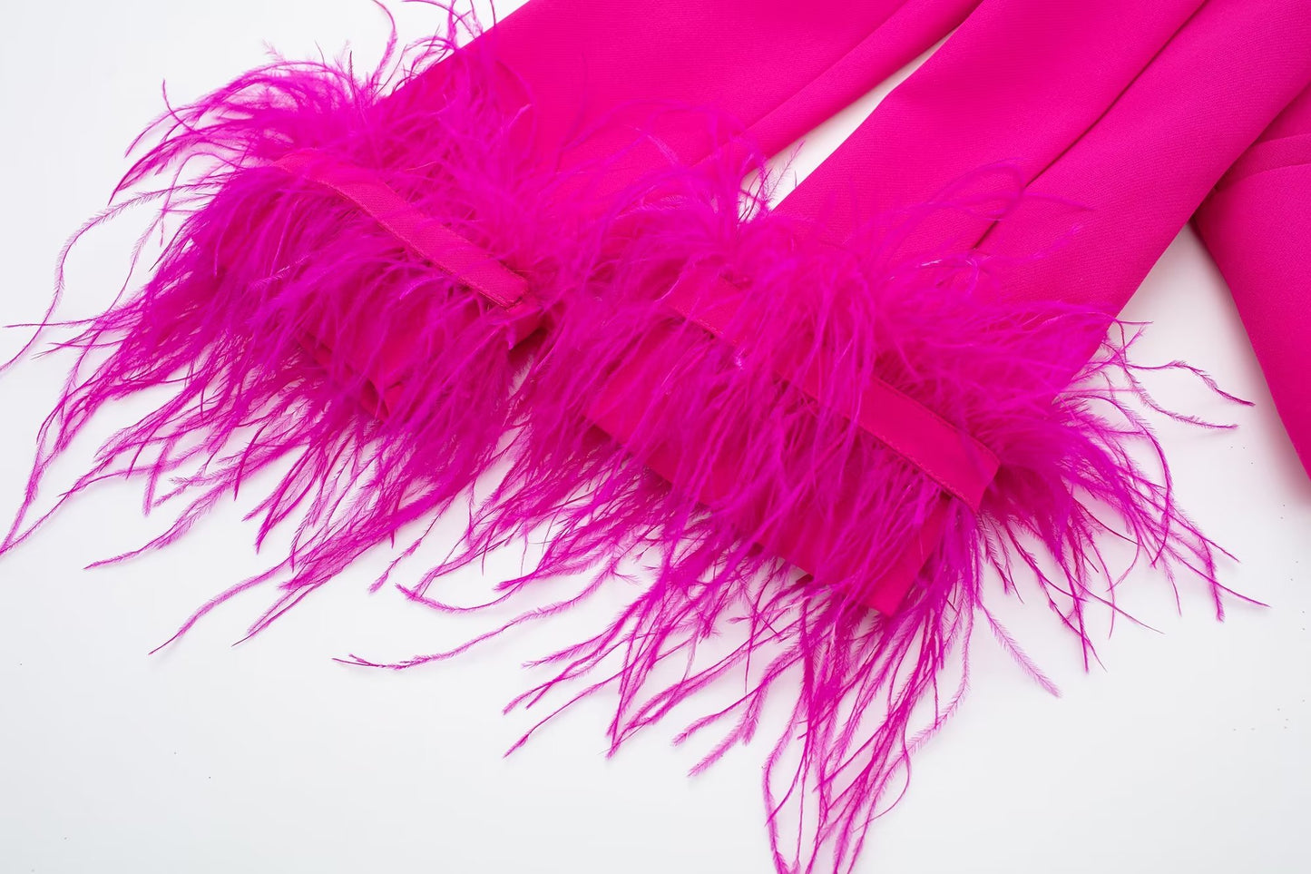 Hot Pink Outfits | Hot Pink Feathers Blazer