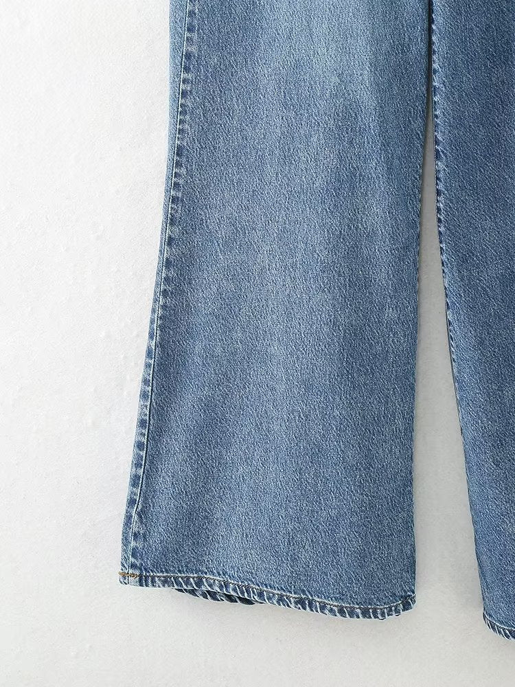 Wide Leg Jeans | Cotton Denim Ultra Wide Leg Pants