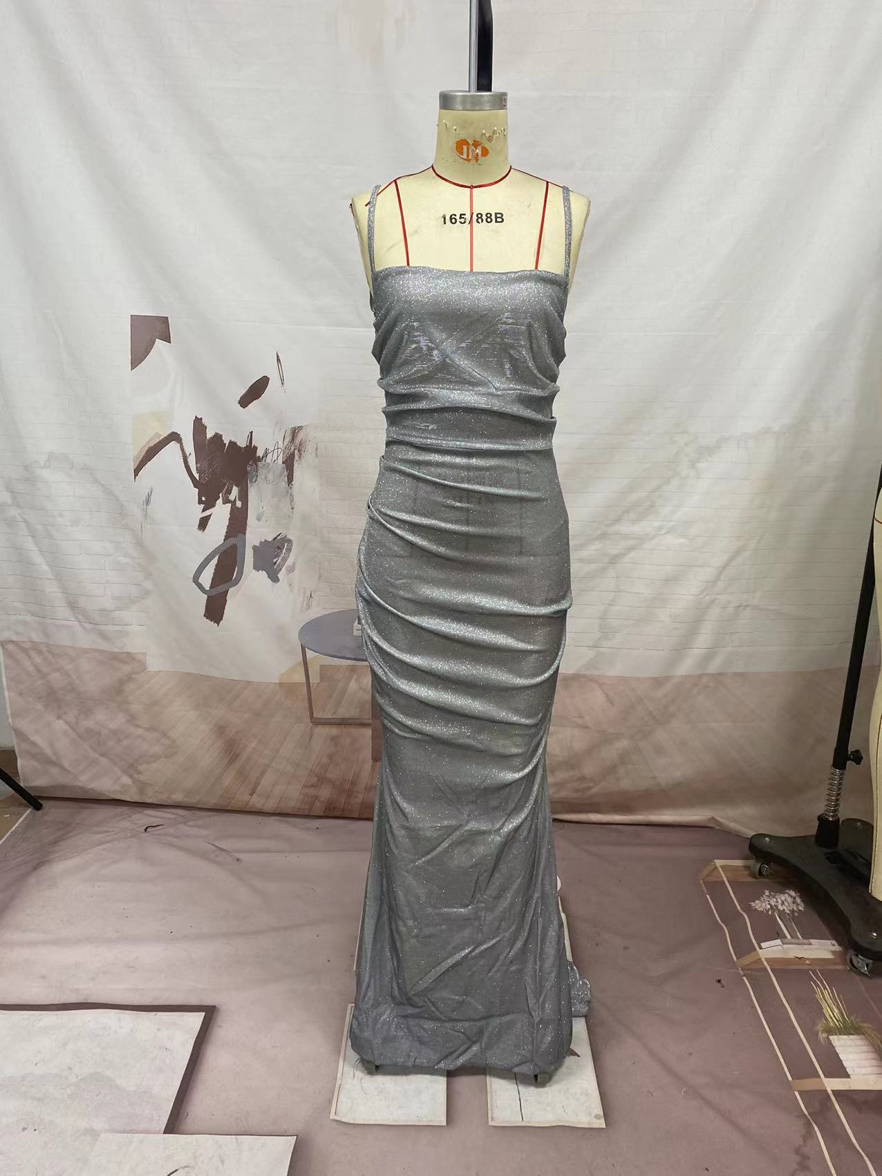 Winter Formal Dresses | Silver Glitter Mermaid Gown