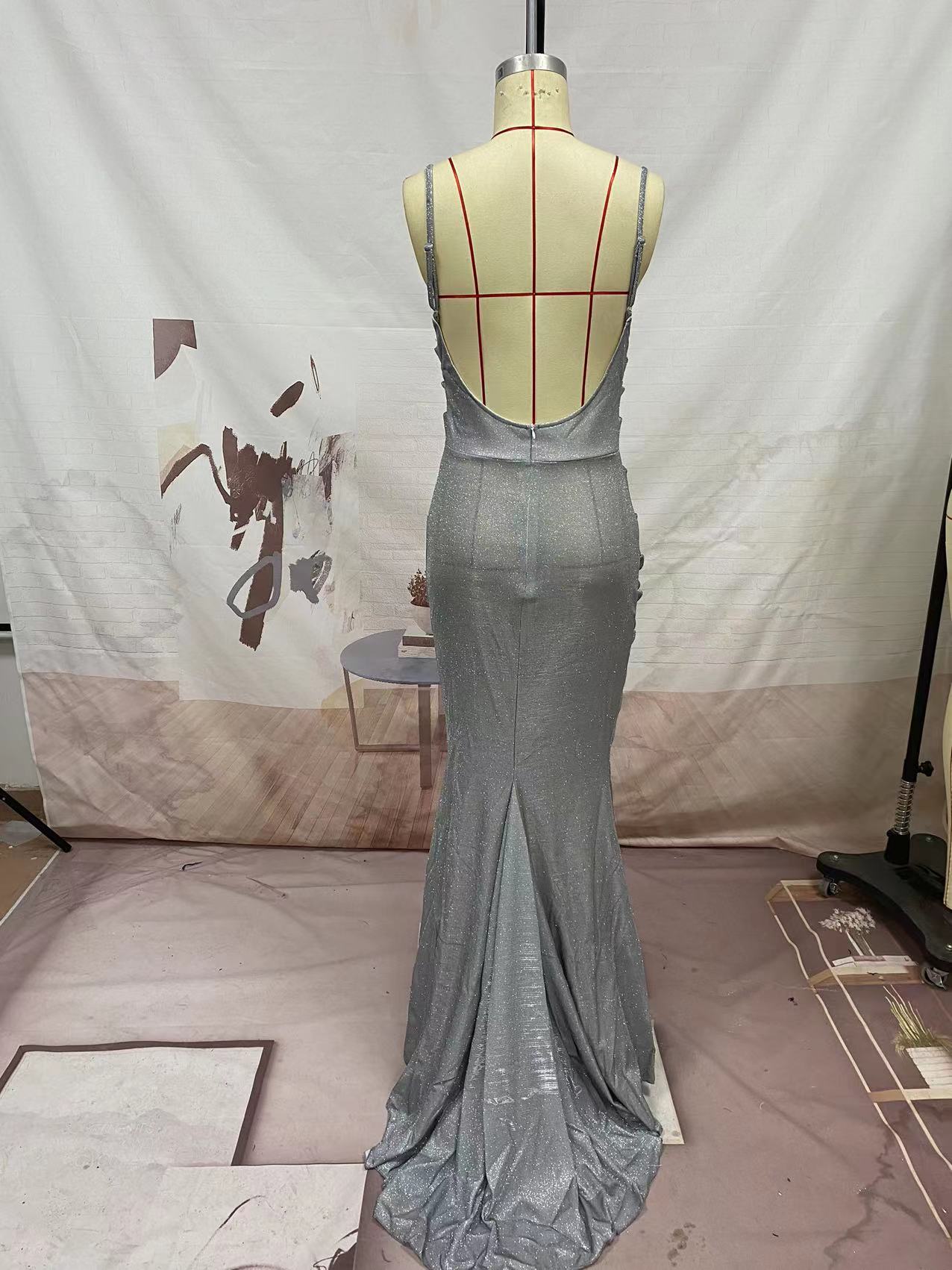 New Years Eve Gowns Sexy Formal Solid Backless Spaghetti Strap Evening Dress Dresses(Silver Gray/S) New Years Eve Gowns Sexy Formal Solid Backless Spaghetti Strap Evening Dress Dresses(Silver Gray/S)