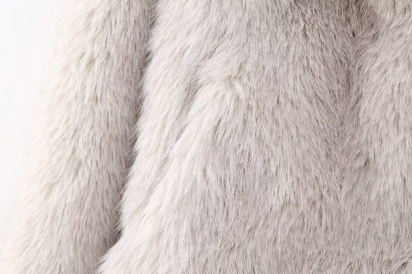 Fur coat aesthetic | Short Gray Faux Fur Jacket