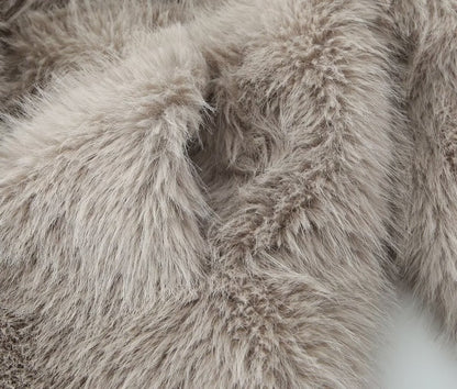 Fur coat aesthetic | Gray Faux Fur Over Coat