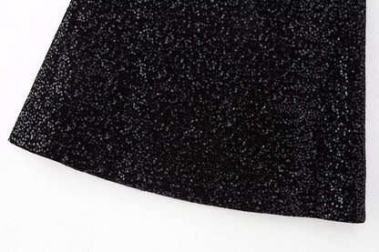 Fashion Trends 2024 |  Black Sequined Elegant Glitter Mini Skirt