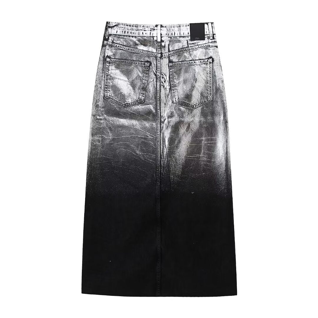 Metallic Outfits | Hot Metals Ombre Maxi Skirt