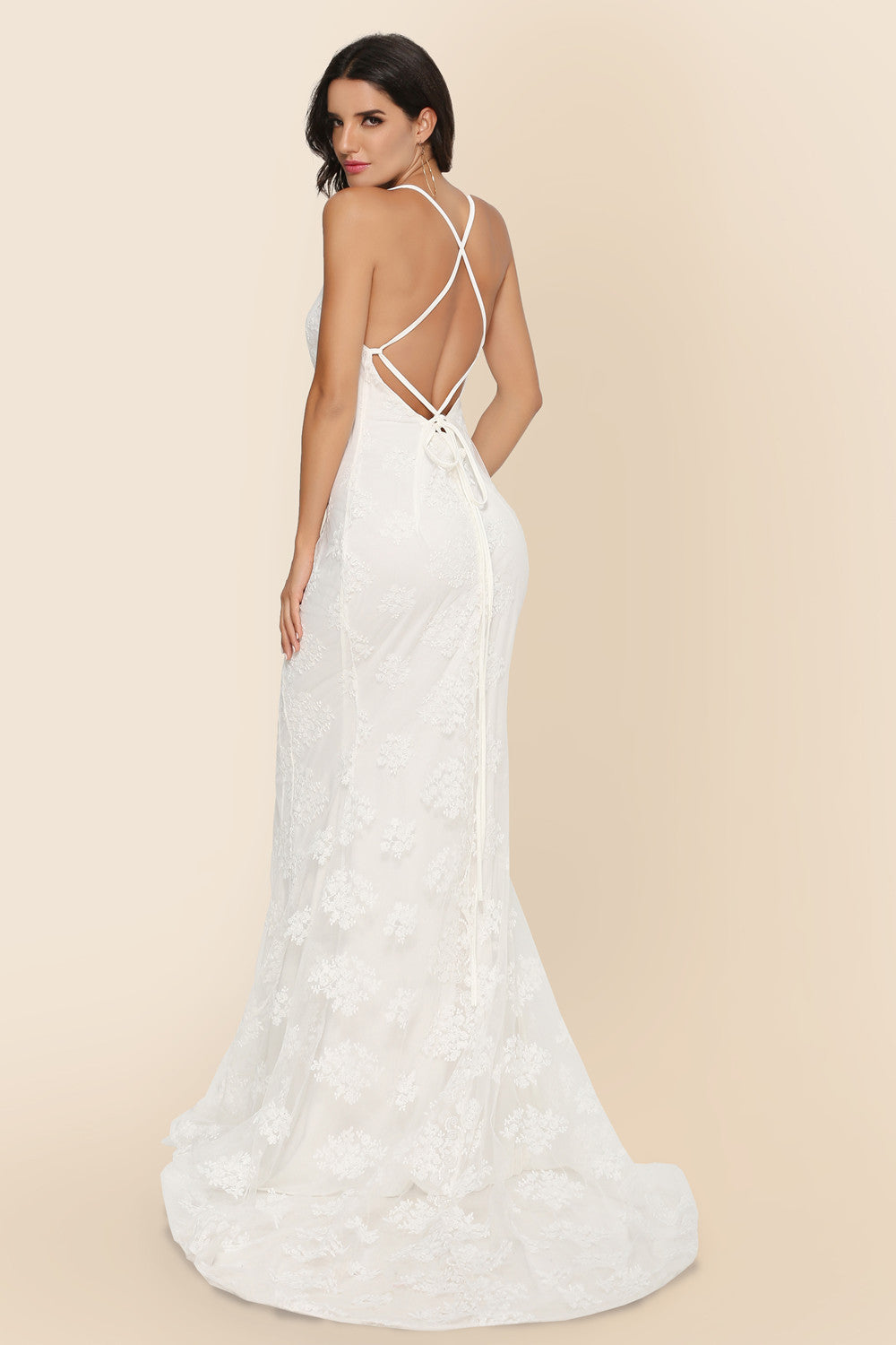 Cross Back Wedding Dress