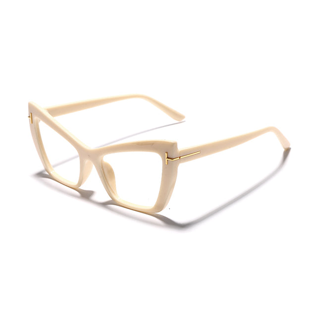 white cream ivory beige vintage retro oversized cat eye sunglasses tgc fashion
