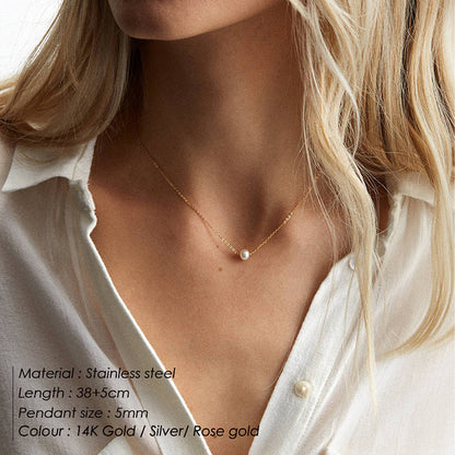 minimalist pearl chain necklace