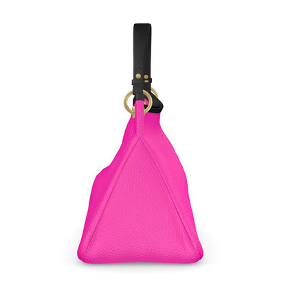 TGC FASHION Leather Handbags | Hot Pink Aesthetic Preppy Slouch Bag