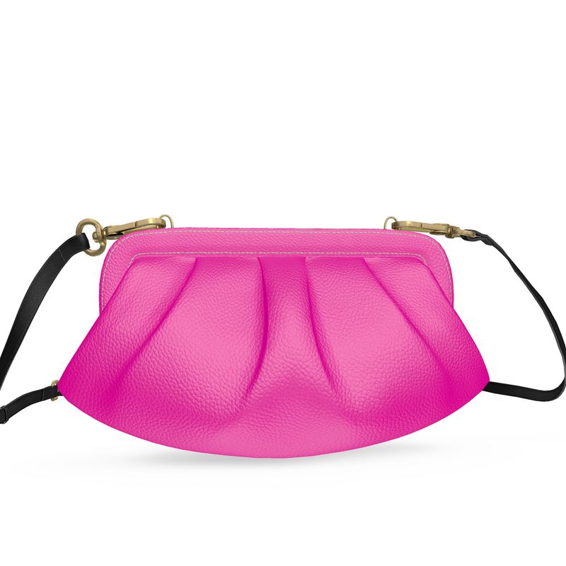 TGC FASHION Leather Handbags | Hot Pink Aesthetic Leather Clutch bag