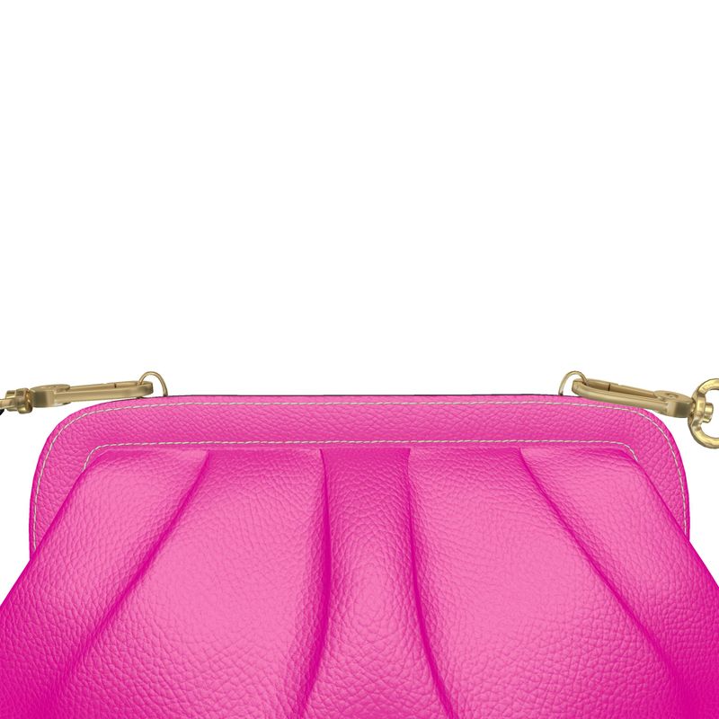 No Paps Please Bright Pink Satin Diamanté Buckle Clutch Bag | New Look
