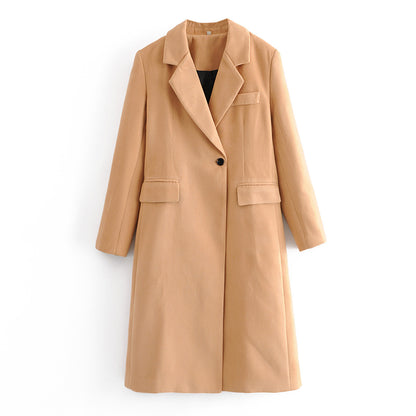 Trench Coat Outfit | Beige Aesthetic One Button Trench Coat