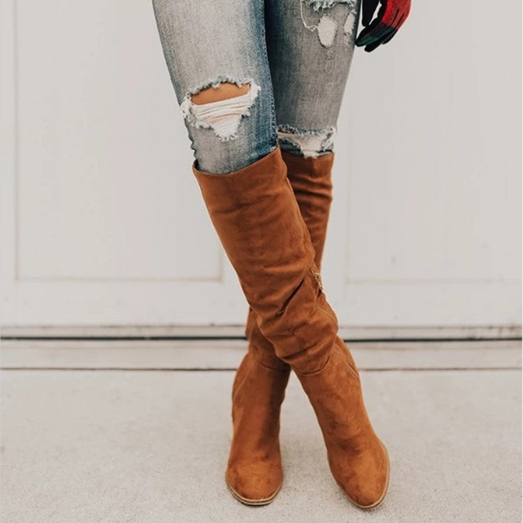 Tan suede boots on sale outfit