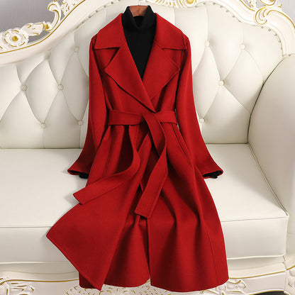 red long woolen cashmere coat tgc fashion 
