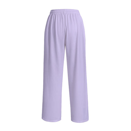 2023 Fashion Trends | TGC FASHION Lilac Lavender Knitted Fleece Wide Leg Pants