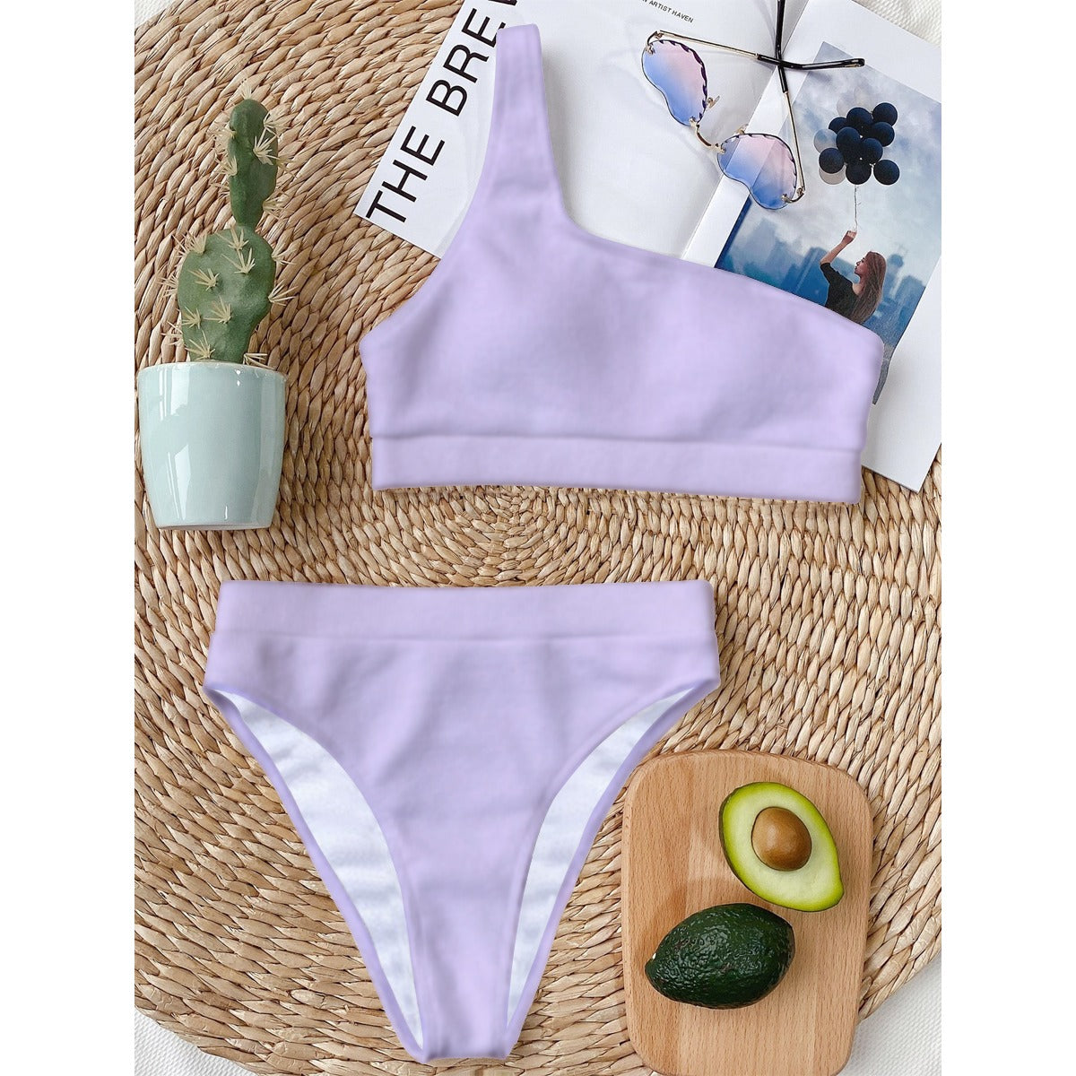 2023 Fashion Trends | TGC FASHION Lilac Lavender One Shoulder Bikini