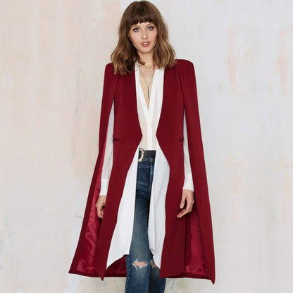 Fall Outfits | Casual Outfits Cape Coat without Buckle Shawl Windbreaker