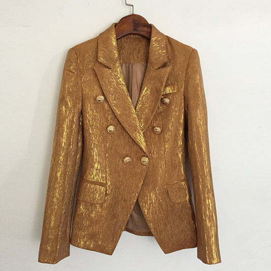 Chic Outfits | Luxury Gold Metallic Blazer