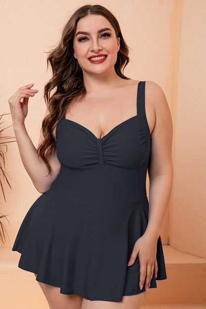 Summer Outfits | Conservative Full Size Gathered Detail Swim Dress