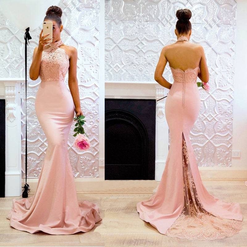 Valentines Dresses | Light Pink Lace Mermaid Valentines Dress