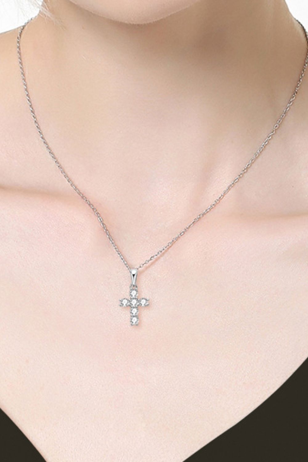 Cross Necklaces | 925 Sterling Silver Cross Moissanite Pendant Necklace