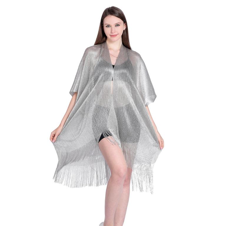 Disco Glam Party Aesthetic | Metallic Tassel  Bikini Cover Up  Elegant Tunic