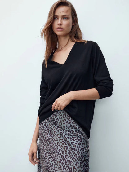 Dark Chic Outfits | Dark Aesthetic Leopard Satin Skirt