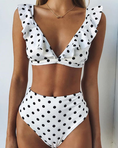 Summer Outfits | Polka Dot High Waist Bikini