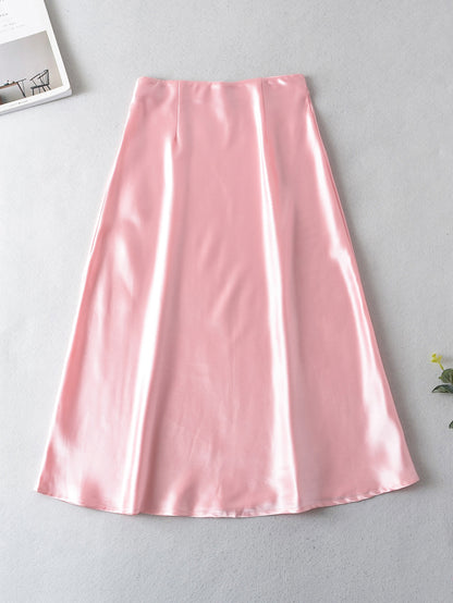 Cute Spring Outfits | Pink Satin Skirt
