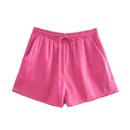 Summer Outfits 2022  Pink Silk Satin Shorts – TGC FASHION