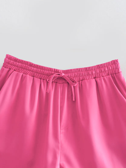 Summer Outfits 2022 |  Pink Silk Satin Shorts