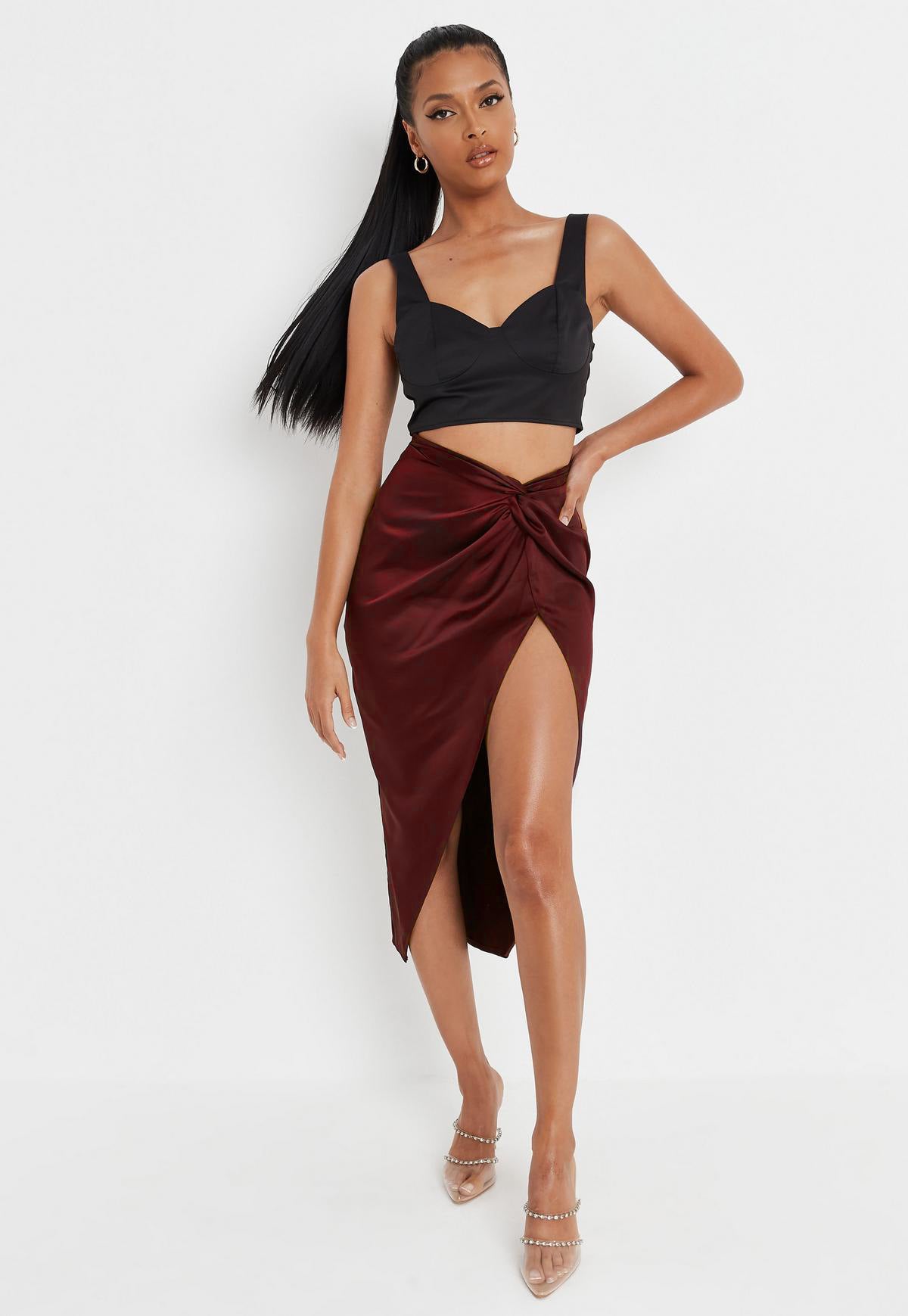 Summer Outfits 2022 | French Twist Asymetrical Satin Skirt
