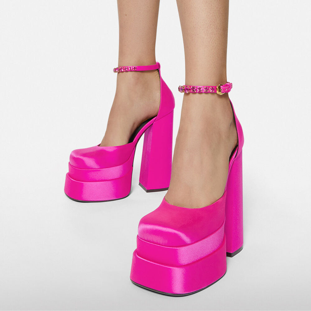PVC Heels 36 Cm Neon Pink Dorsay Flats at Rs 600/pair in New Delhi | ID:  22941512891