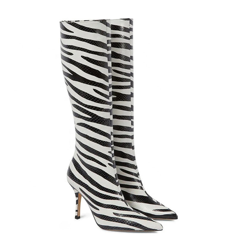 2023 Fashion Trends | Zebra Print Knee High Boots – TGC FASHION