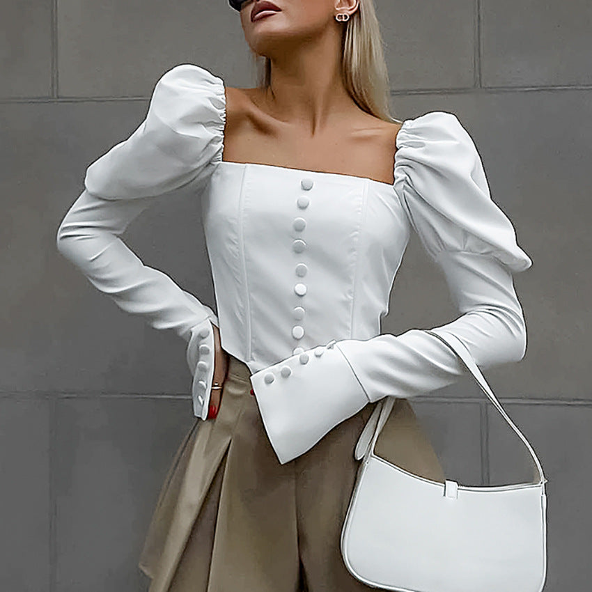 Girly Winter Outfits | Elegant Puff Sleeve Top