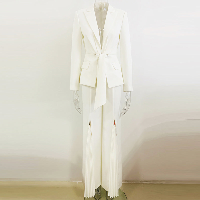 2023 Fashion Trends | Luxury Winter White Blazer Outfit 2-Piece Set XL / White 2023 Fashion Trends | Luxury Winter White Blazer Outfit 2-Piece Set XL / White