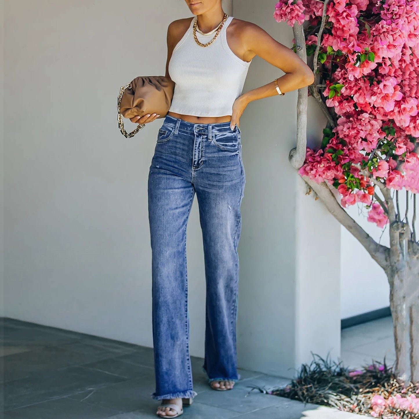 Summer Outfits | Cotton Retro Loose Denim Trousers Jeans