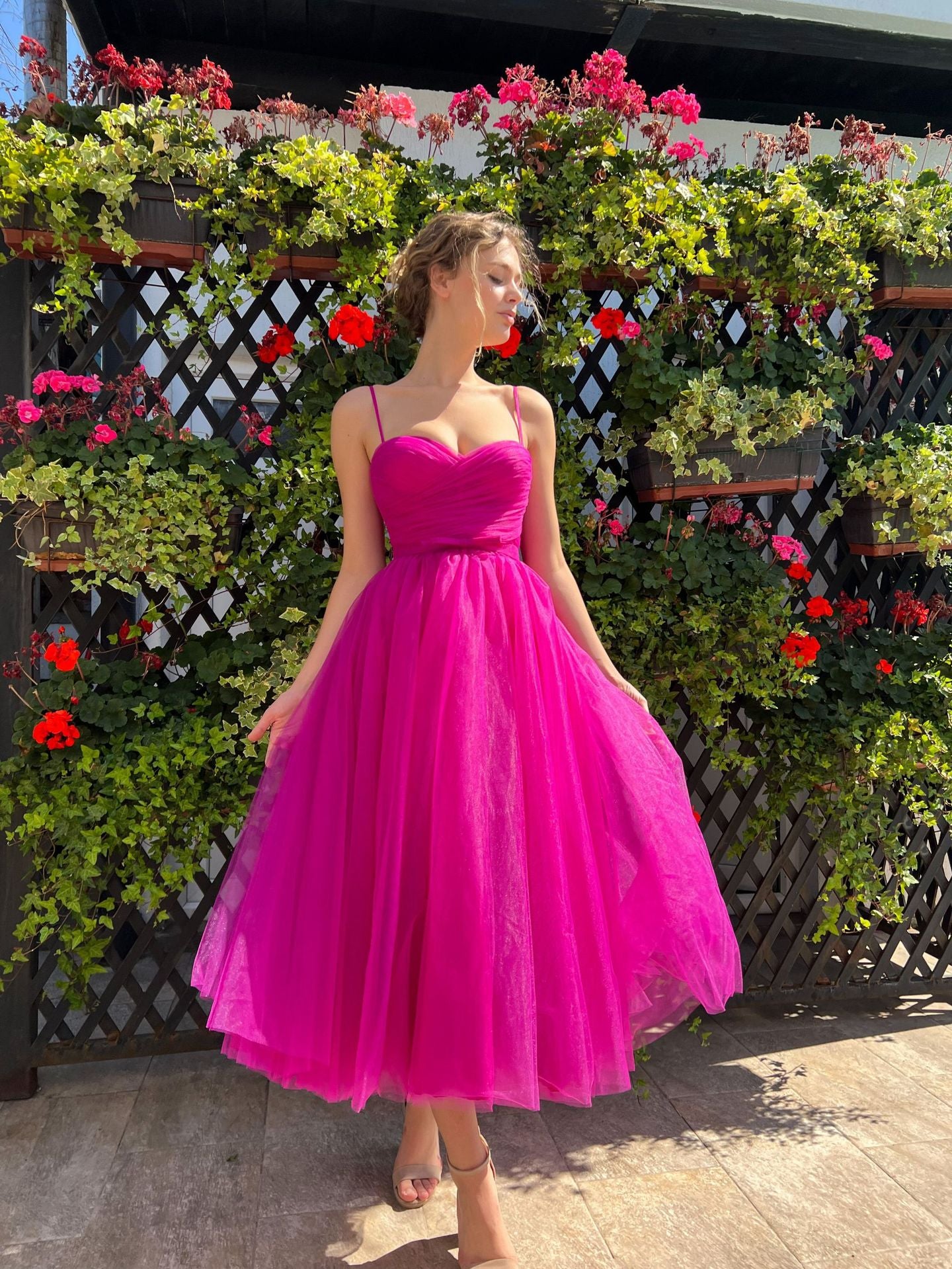 Pink Chiffon Cocktail Dress