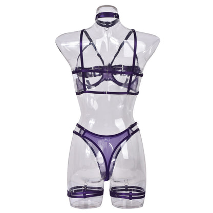 Lingerie Outfits 2023 | Lavender Purple Bold Lingerie Outfit 5-piece Set