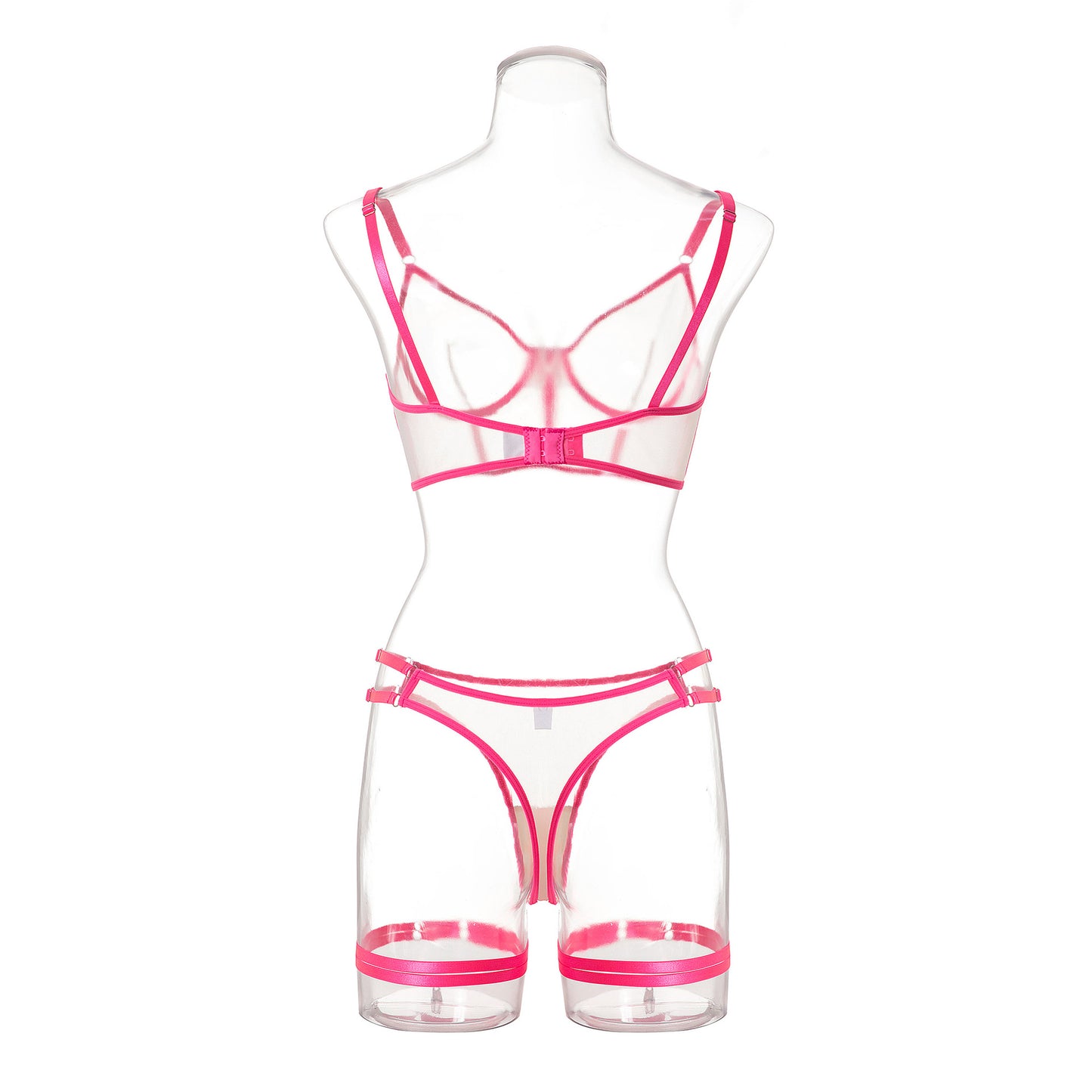 Lingerie Outfits | Neon Pink See Through Lingerie Outfit