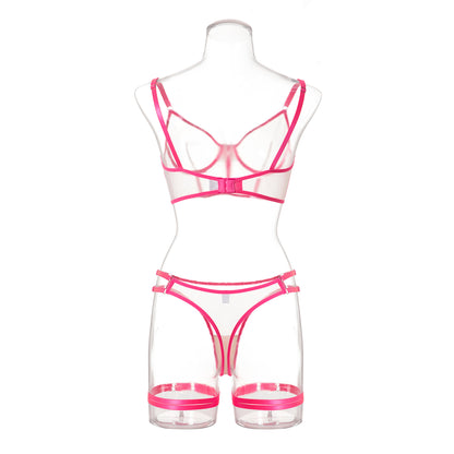 Lingerie Outfits | Neon Pink See Through Lingerie Outfit