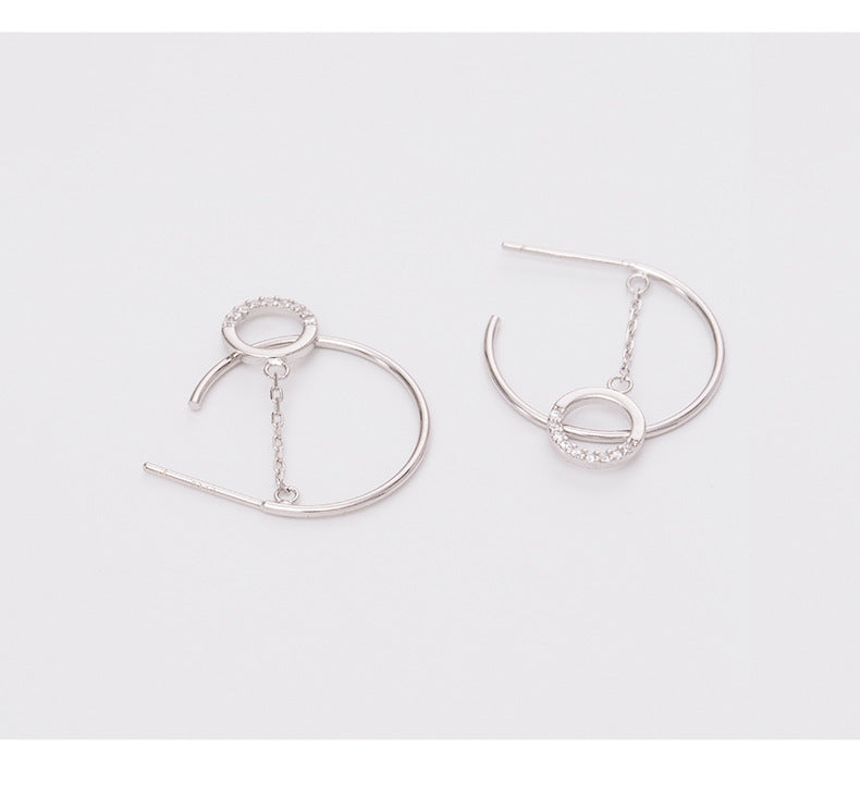Summer Jewelry | Sterling Silver Stud C Shaped Earrings