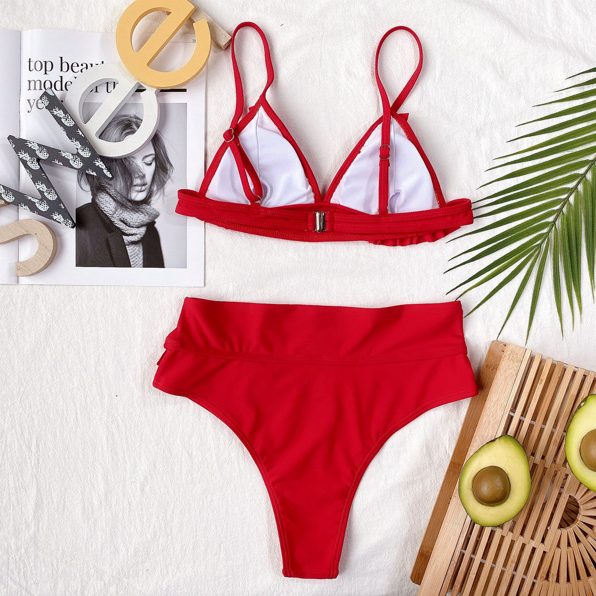 Last Resort Outfit | Ruffles Red Aesthetic High Waist Bikini
