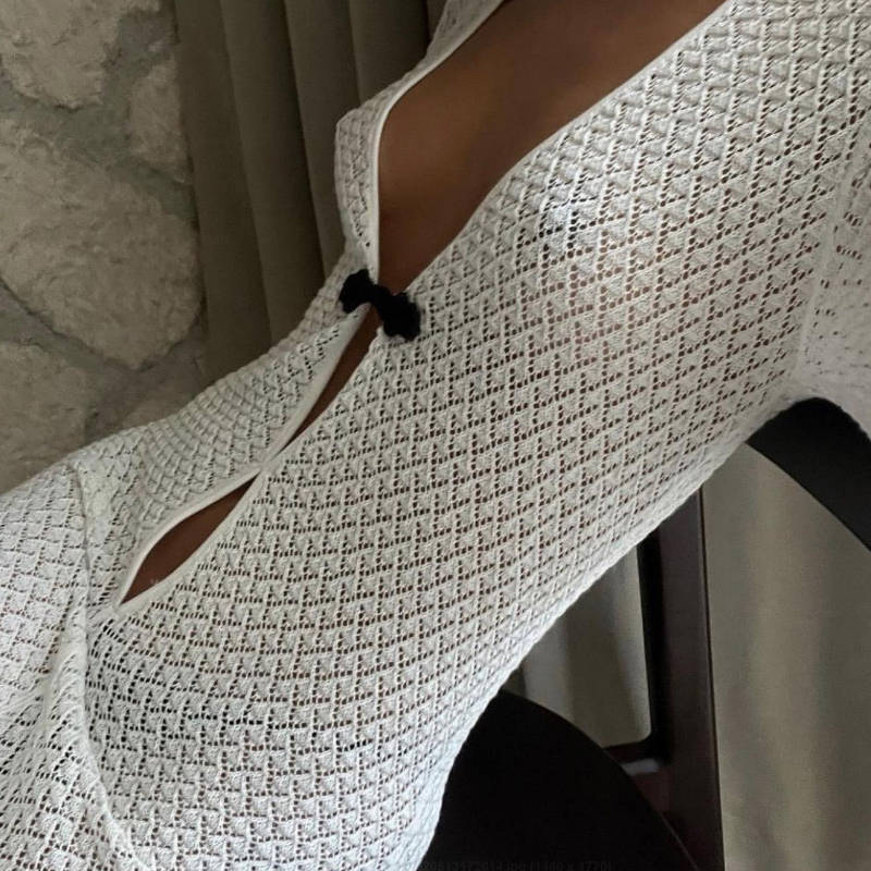 Summer Dresses 2023 | See Through Knitted Cardigan Maxi Beach Dress