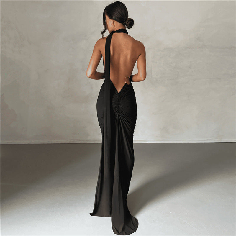 Summer Dresses 2023 | Hot Pink Backless Halter One Shoulder Dress S / White Summer Dresses 2023 | Hot Pink Backless Halter One Shoulder Dress S / White