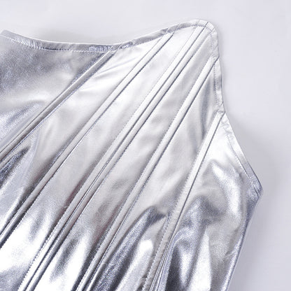 Euphoria Outfits | Euphoria Silver Metallic Corset
