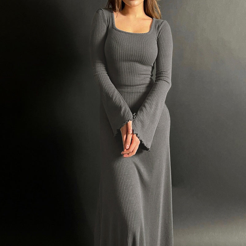 Capsule Wardrobe | Elegant Square Long Sleeve Dress