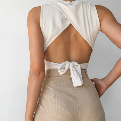Summer Outfits 2022 | Cut Out Backless Cotton Crop Top